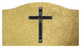 DASHELL-510-BK-SH-GD Black Single Cross Shimmer Gold Background